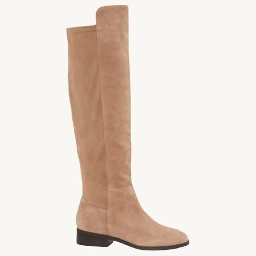 Womens Knee High Boots Round Toe Chunky Block Heels Suede Fashion Winter Booties