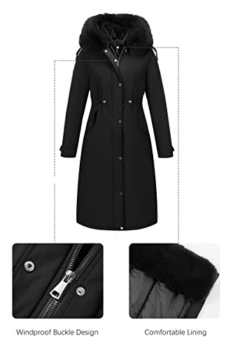 Women's Puffer Jacket Lightweight Quilted Hooded Long Down Alternative Coat with Belt