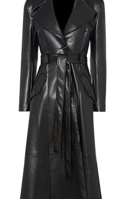 310vQ9jNPXL.jpg Elegance Redefined Womens Real Leather Designer Long Trench Coat - Winter Wear