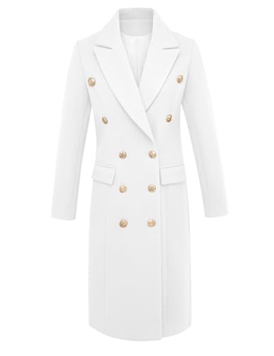 3120tmAcmiL.jpg Wool Coats for Women Fall Winter Dress Peacoat Long Trench Coat Double Breasted Blazer Jackets Overcoat