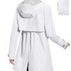 Women's Long Rain Coat Packable Waterproof Windbreaker Lightweight Cycling Jacket with Hood