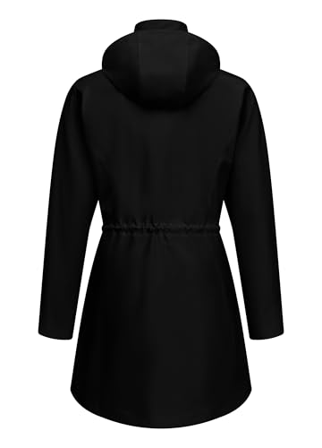 Rain Jacket Women Waterproof Long Lightweight Raincoat Hooded Windbreaker Outdoor Trench Coat