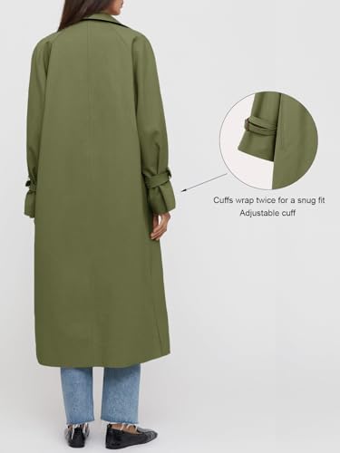 313VruxPKmL.jpg Womens Long Trench Coat Oversized Double Breasted Windproof Classic Lapel Casual Fall Overcoat