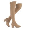 314OGKJSSyL.jpg Women Stretch Suede Chunky Block Heel Thigh High Over The Knee Boots