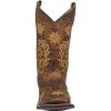 Women's Brown Secret Garden Floral Embroidered Pull-On Cowgirl Boot 5822