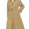 Womens Trench Coats Single Breasted Long Windproof Overcoat with Pockets and Belt