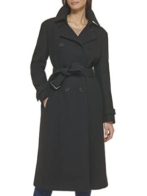 Women's Flared Trench Slick Wool Coat
