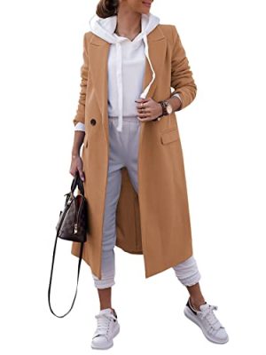 316AhSFWheL.jpg Women's Double Breasted Pea Coat Winter Notched Lapel Collar Wool Blend Long Trench Coat Jackets
