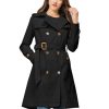 3170DmWb-L.jpg Women's Trench Coat Double Breasted Classic Lapel Overcoat Belted Jacket with Detachable Hood