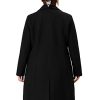 Plus Size Long Coats for Women Notched Lapel Winter Warm Double Breasted Coat