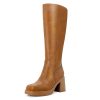 318HBpN0S9L.jpg Knee High Boots for Women Square Toe Tall Boots Chunky Heeled Fashion High Boots with Side Zipper