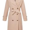 318JZpZHduL.jpg Trench Coats for Women Long Double Breasted Jacket Overcoat Beige L