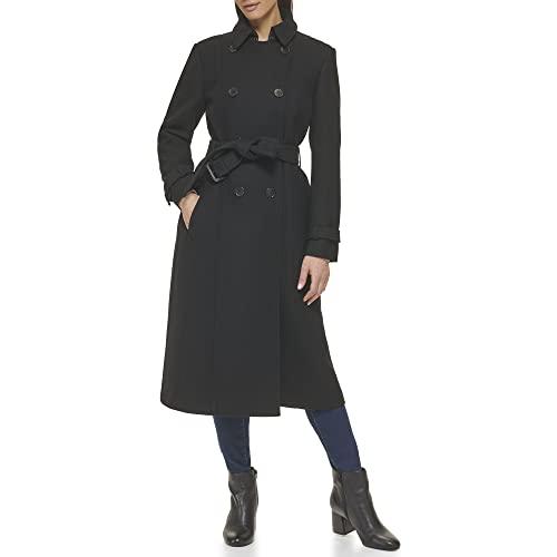Women's Flared Trench Slick Wool Coat