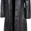 31ATewJ28-L.jpg Women Black Leather Duster Long Coat Length Full Trench Coat For Women's #1