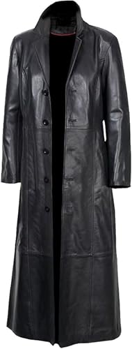31ATewJ28-L.jpg Women Black Leather Duster Long Coat Length Full Trench Coat For Women's #1