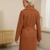 31AbrqgHapL.jpg Women's Trench Coat Long Wool Blend Pea Coat Winter Casual Overcoat Notched Lapel Collar Belted Long Jacket Outerwear