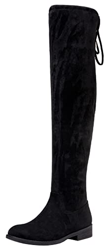 Women's 998 Suede Over The Knee High Boots Low Flat Heel Thigh High Boots for Women