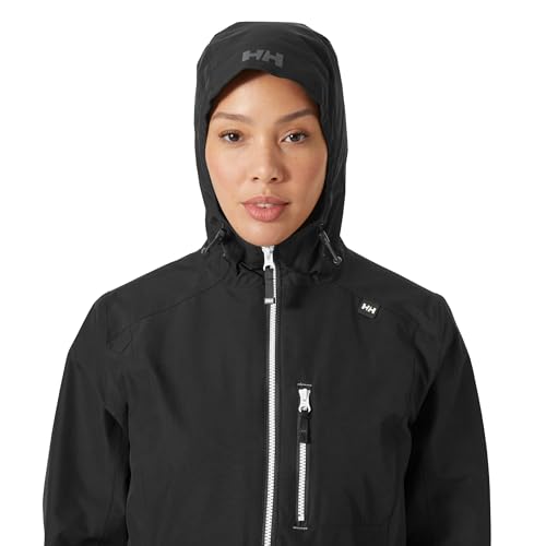 Helly Hansen Women's Long Belfast Lightweight Waterproof Windproof Breathable Raincoat Jacket with Hood