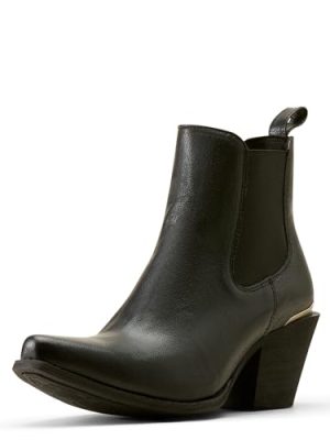 Womens Bradley Pointed Toe Chelsea Casual Boots Ankle Mid Heel 2-3" - Brown