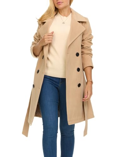 31D2cdNh-gL.jpg Trench Coat for Women – Double-Breasted Long Winter Faux Wool Coat
