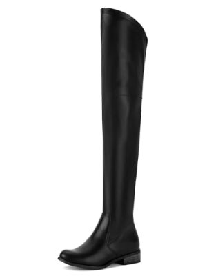 Women's Over The Knee Boots Thigh High Low Block Heel Pointed Toe Long Stretch Boots