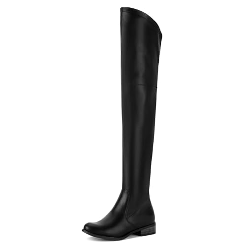 31EDEbHgUL.jpg Women's Over The Knee Boots Thigh High Low Block Heel Pointed Toe Long Stretch Boots