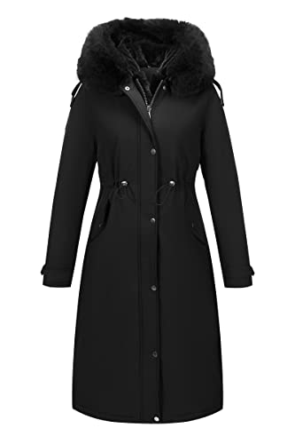 Women's Puffer Jacket Lightweight Quilted Hooded Long Down Alternative Coat with Belt