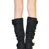 Women's Wide Calf Knee High Boots, Fur-lined Low Hidden Wedge Boots