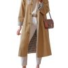 Womens Long Trench Coat Single Breasted Oversized Windproof Overcoat Fashion Outerwear