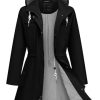 Rain Jacket Women Waterproof Long Lightweight Raincoat Hooded Windbreaker Outdoor Trench Coat
