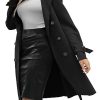 Womens Faux Suede Leather Jacket Spring and Winter Fashion Long Trench Coat, Lightweight Windbreaker