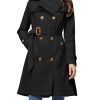 31KiCC05A9L.jpg Women's Trench Coat Double Breasted Classic Lapel Overcoat Belted Jacket with Detachable Hood