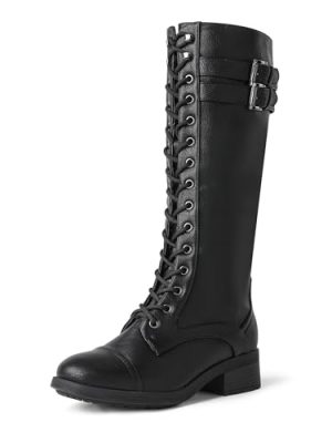 Women's Pu Knee High Riding Combat Boots