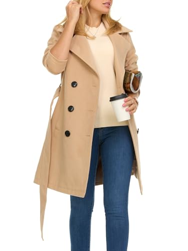 31Kp0vR7FhL.jpg Trench Coat for Women – Double-Breasted Long Winter Faux Wool Coat
