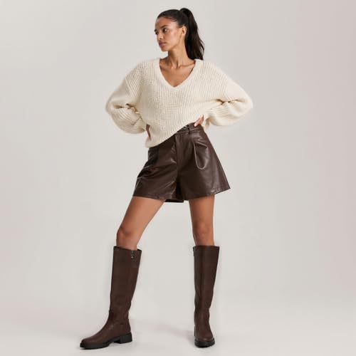 31LTA40dheL.jpg Knee High Boots for Women Round Toe Women's Fashion Tall Riding Boots Chunky Platform Long Flat Boot with Side Zipper Low Heel