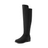 31Lo4XbczVL.jpg Women's Knee-High Boots Comfortable Flat Low Heel Round Toe Stretchy Suede Slouch Boots with Side Zipper
