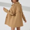 Women's Trench Coat Breasted Classic Lapel Overcoat Outerwear Coat Spring and Autumn loose Casual coat