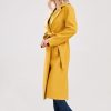 31M9WCSGRL.jpg Womens Long Wool Pea Coats Notched Collar Open Front Woolen Blend Trench Coat with Belt