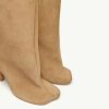 31McJkcABL.jpg Women's Knee High Boots Nude Suede Wide Calf Stiletto Long Boots Pull On High Heel Riding Boots Fahion Dress Fall Tall Boots