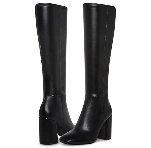 31OF1qN3ZL.jpg Women's Knee High Boots Faux Leather Square To Tall Boots Fashion Chunky Block Heel Long Boots with Side Zip