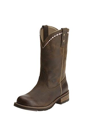 31PALoWMHIL.jpg Womens Unbridled Embroidered Round Toe Casual Boots Mid Calf Low Heel 1-2" - Brown