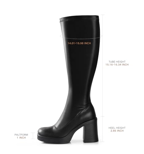 31QU-pw9xgL.jpg Knee High Boots Platform Boots for Women Chunky Heel Side Zipper Long GOGO Boots