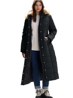 Women's Plus Size Maxi Length Quilted Puffer Jacket