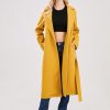 31Twge2xPiL.jpg Womens Long Wool Pea Coats Notched Collar Open Front Woolen Blend Trench Coat with Belt