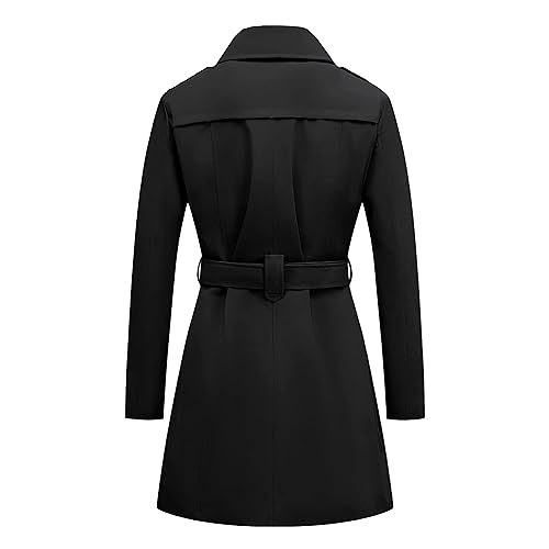 31V0VADysDL.jpg Women's Trench Coat Long Double Breasted Peacoat for Outerwear Trench Knee Length