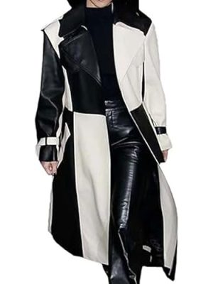 Yolo Jackets Women's Casual Real Lambskin Designer Handmade Two Tone Long Leather Trench Coat Women Full Length Overcoat