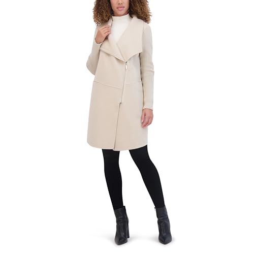 31VIaPhB6NL.jpg Women's Asymmetrical Zip Front Double Face Wool with Rib Knit Sleeve Coat