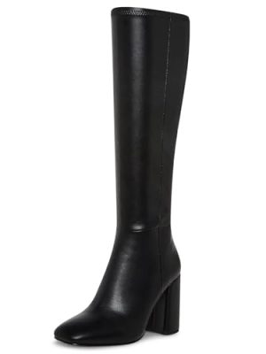 31Vd2gLjgL.jpg Women's Knee High Boots Faux Leather Square To Tall Boots Fashion Chunky Block Heel Long Boots with Side Zip