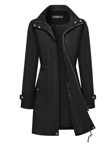 Rain Jacket for Women Waterproof with Hood Trech Coat for Women Lightweight Raincoats Long Windbreaker