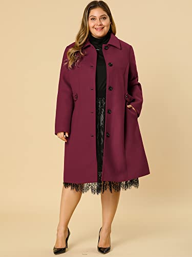 31YASKhdlWL.jpg Women's Plus Size Single Breasted Belted Winter Long Coat